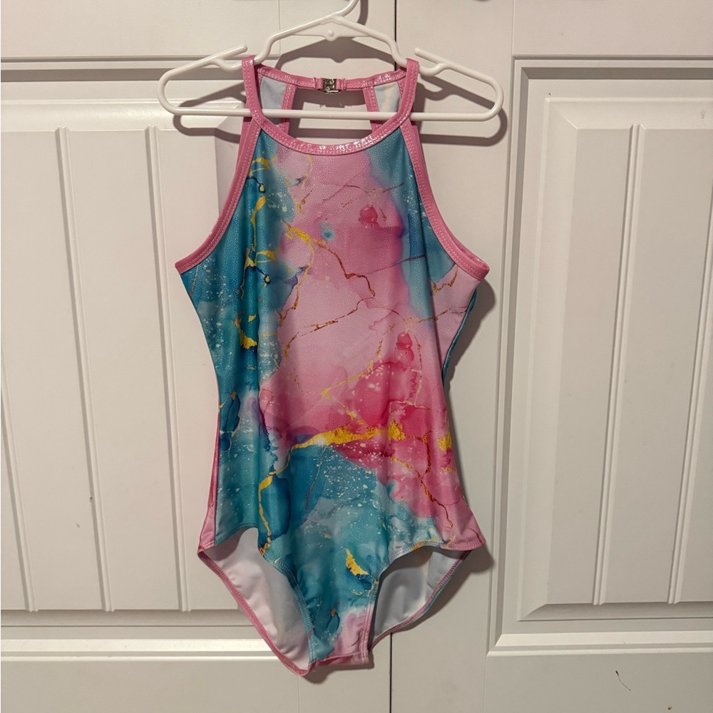 Girl’s Marble Print Gymnastics Leotard